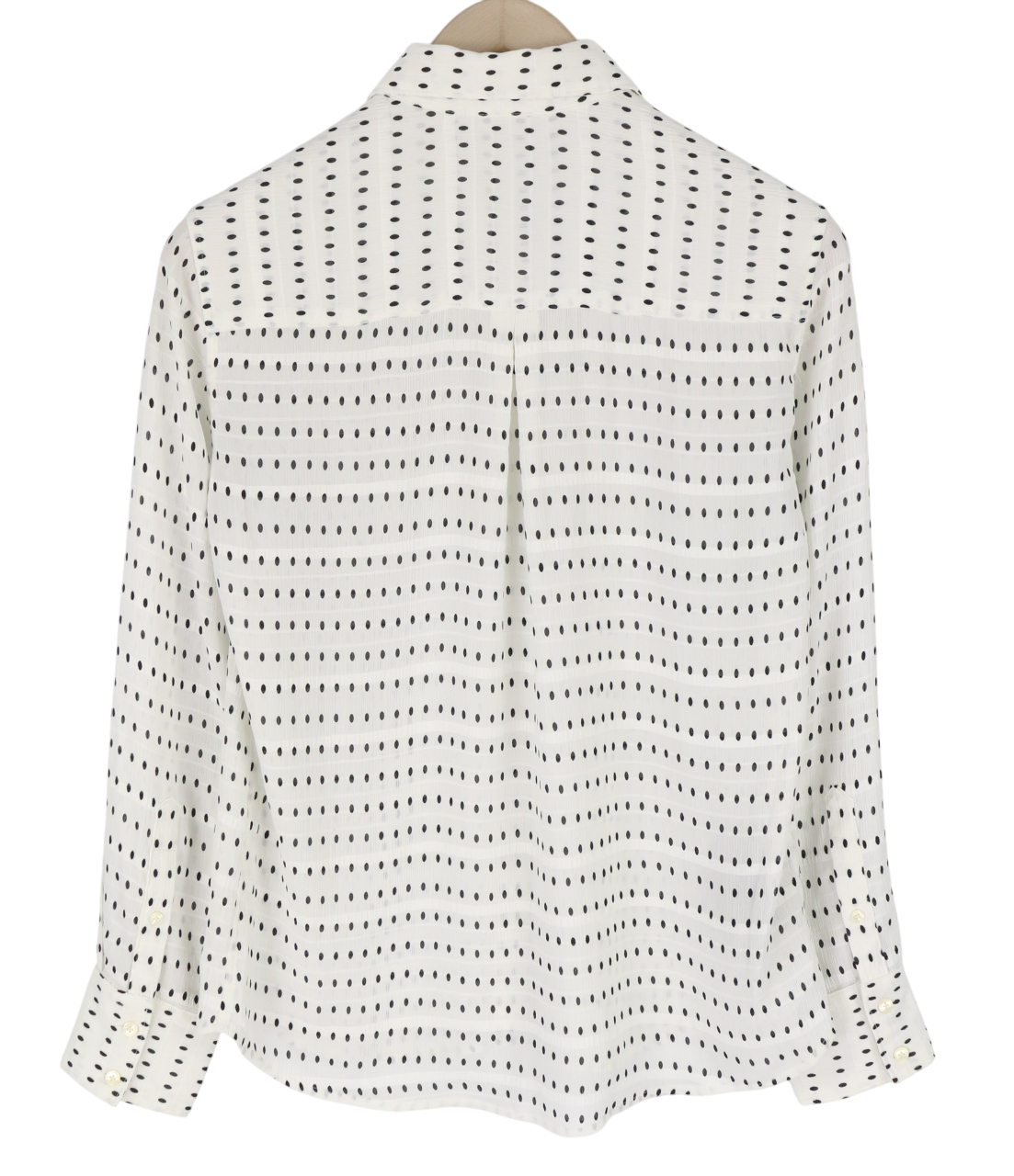 SUISTUDIO Charles Womens Shirt UK10 White Dot Patterned Long Sleeve Stretch