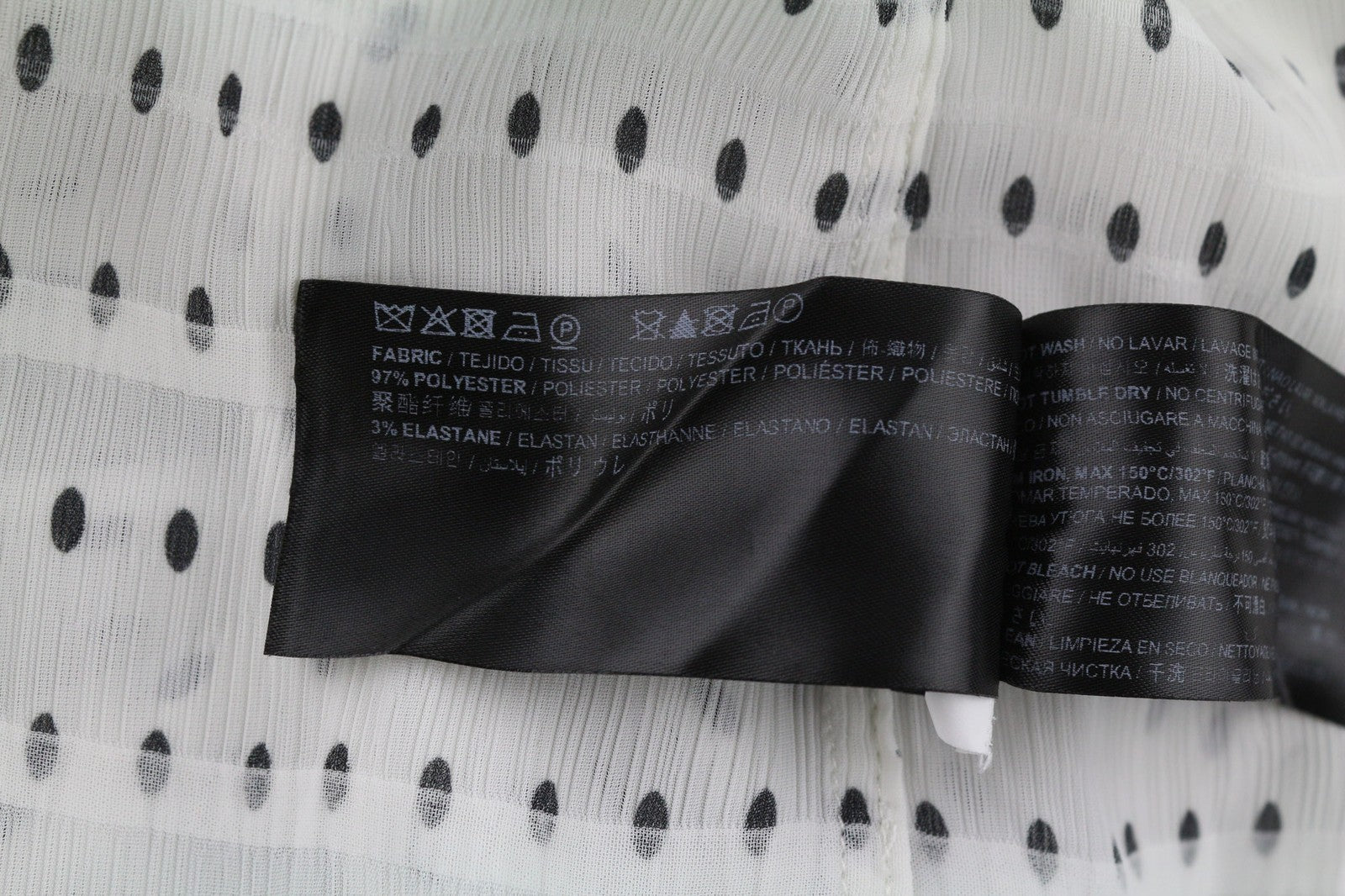 SUISTUDIO Charles Womens Shirt UK10 White Dot Patterned Long Sleeve Stretch