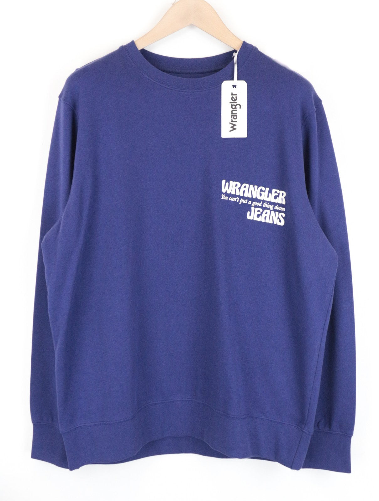 WRANGLER Men's M Purple Long Sleeve Pullover Sweatshirt Casual Pure Cotton Tee