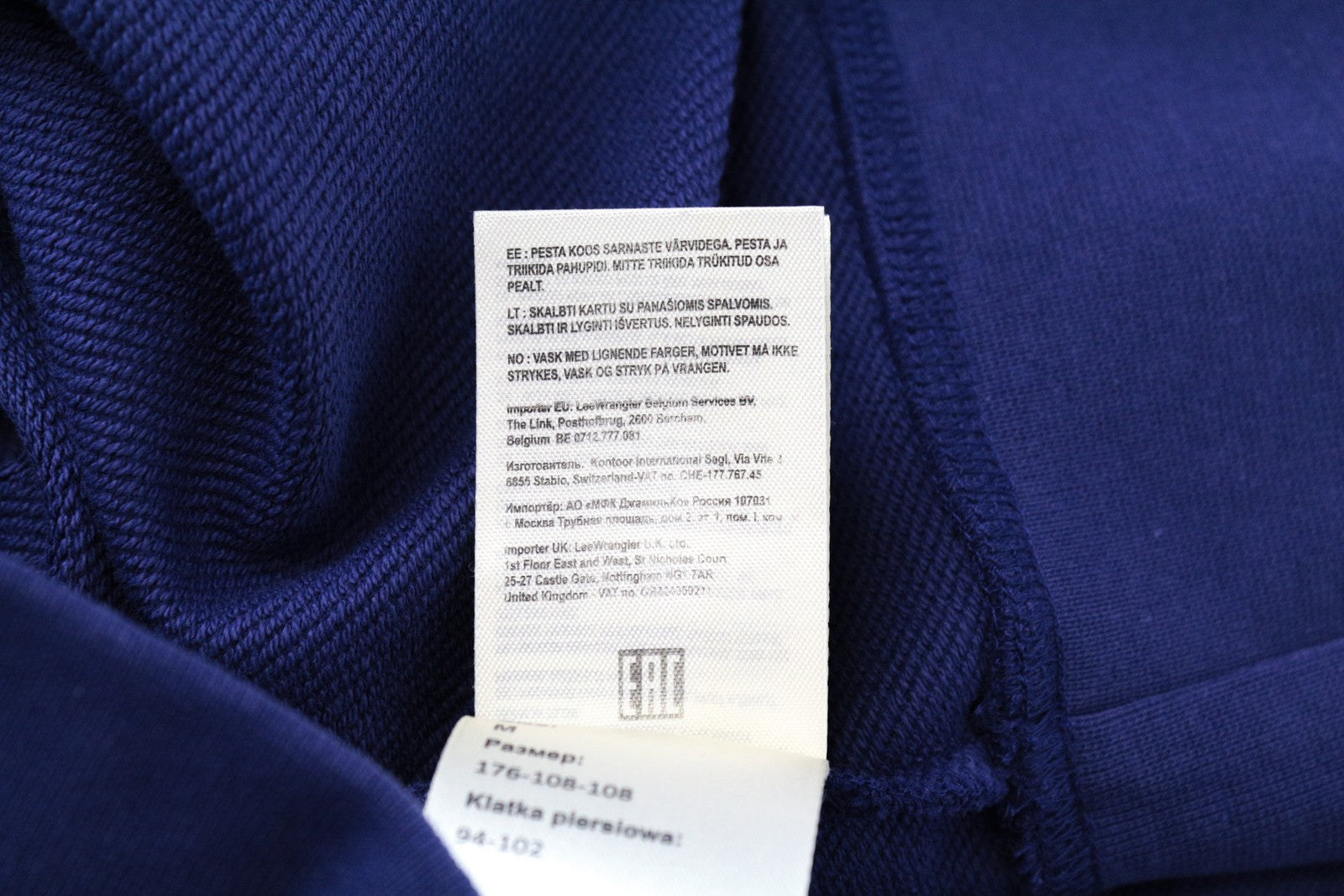 WRANGLER Men's M Purple Long Sleeve Pullover Sweatshirt Casual Pure Cotton Tee