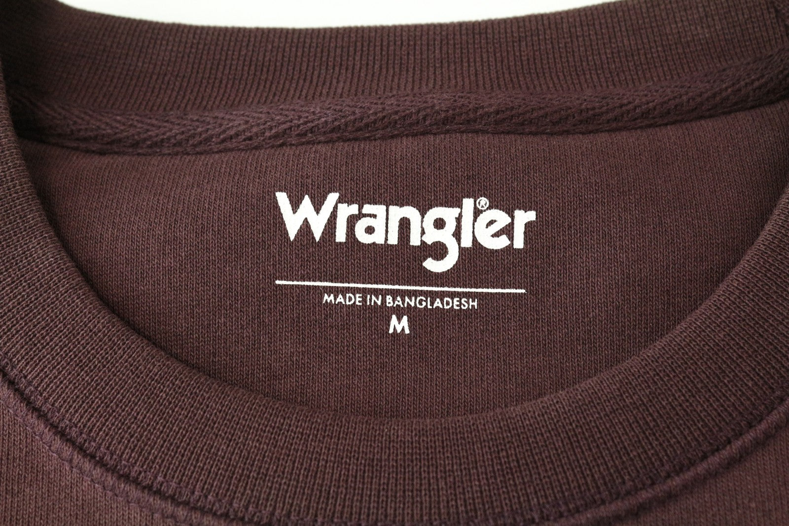 WRANGLER Men's M Brown Long Sleeve Pullover with Printed Logo Cotton Sweatshirt