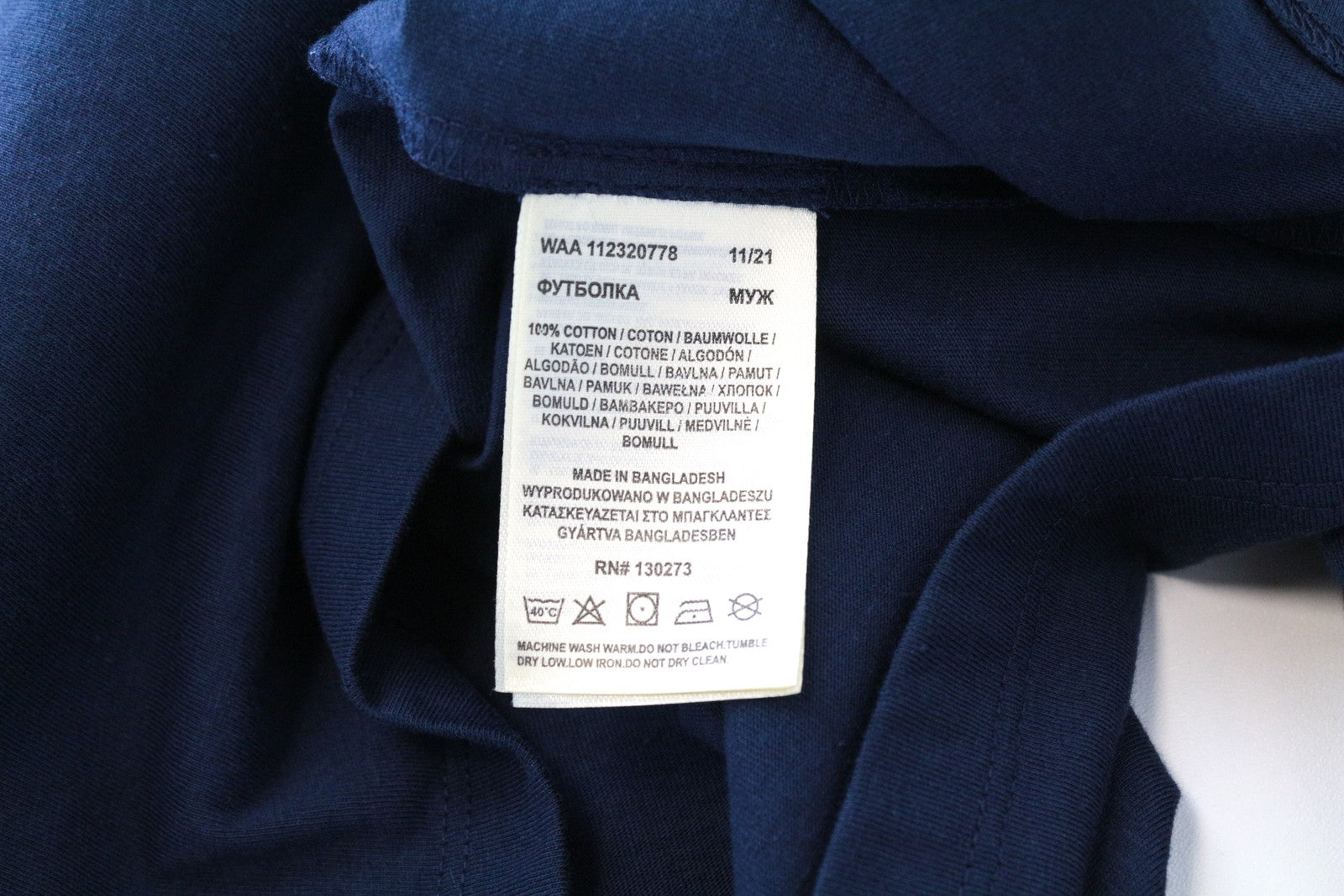 WRANGLER Men's M Blue Long Sleeve Cotton Pullover Shirt Logo Casual Sweatwear