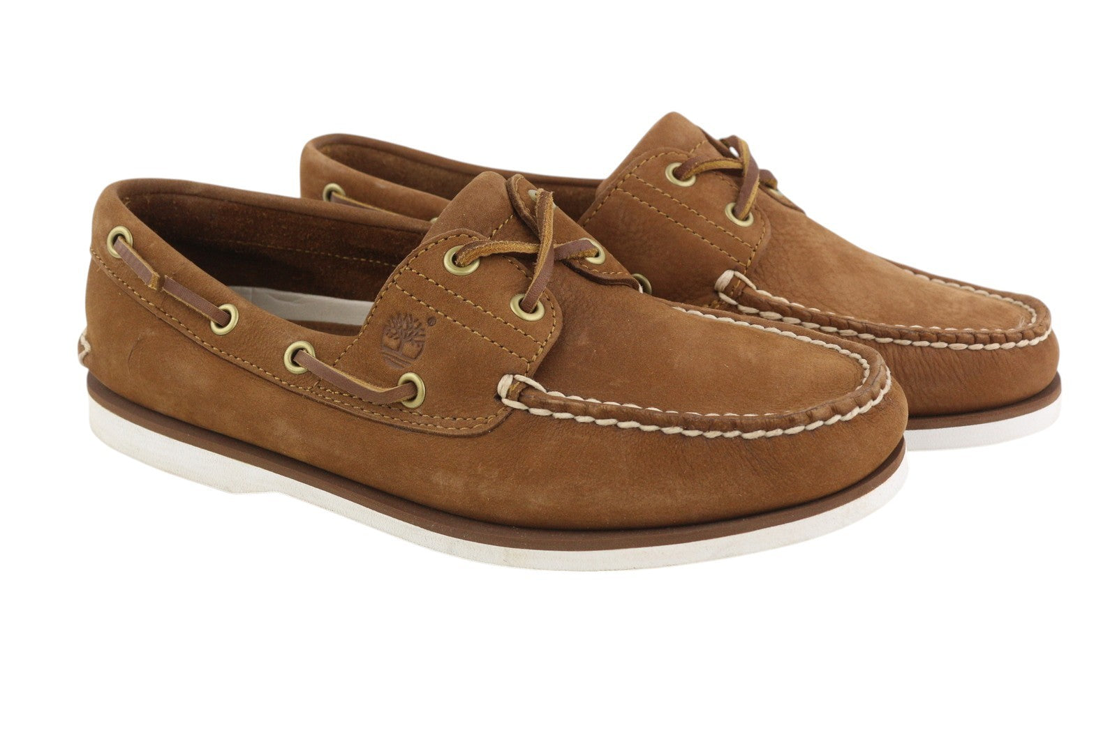 TIMBERLAND A43V1 Men Shoes EU41/41.5 Brown Leather Slip On Lace Non-Marking