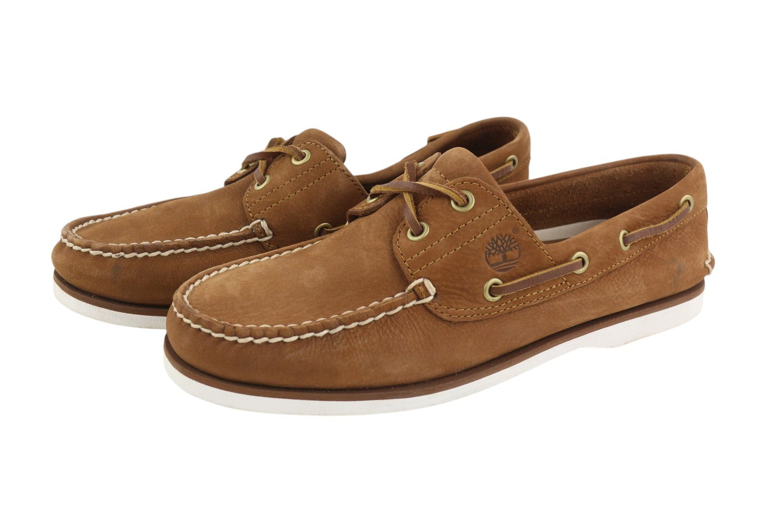 TIMBERLAND A43V1 Men Shoes EU41/41.5 Brown Leather Slip On Lace Non-Marking