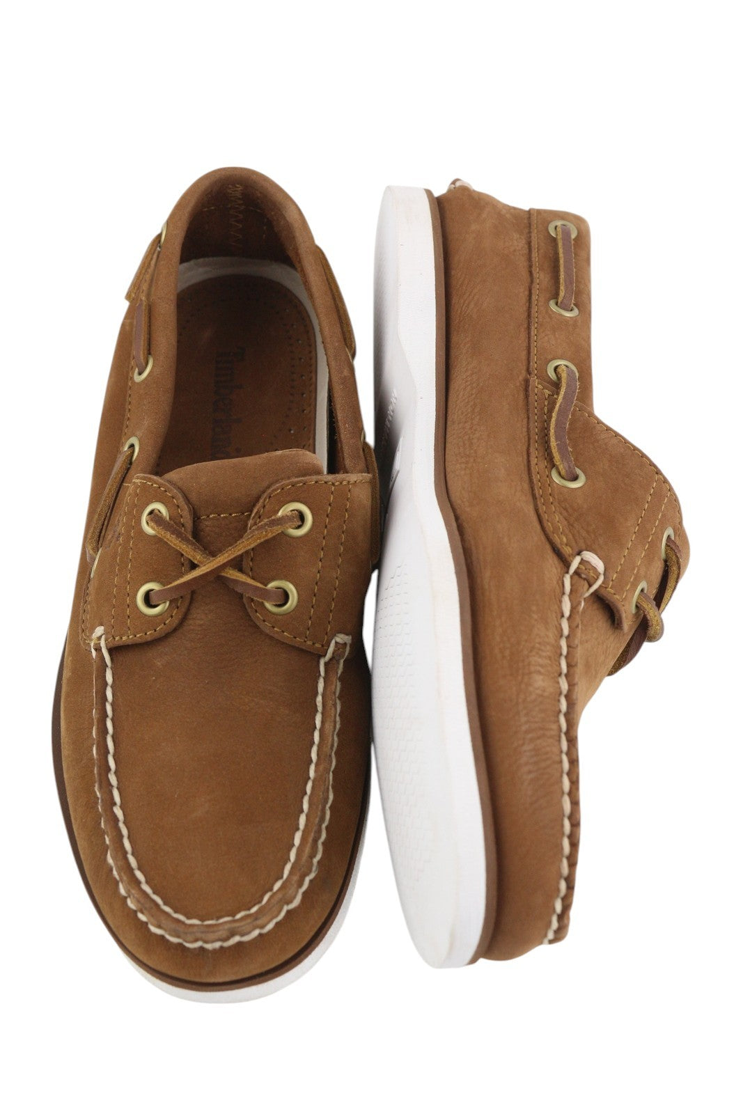 TIMBERLAND A43V1 Men Shoes EU41/41.5 Brown Leather Slip On Lace Non-Marking