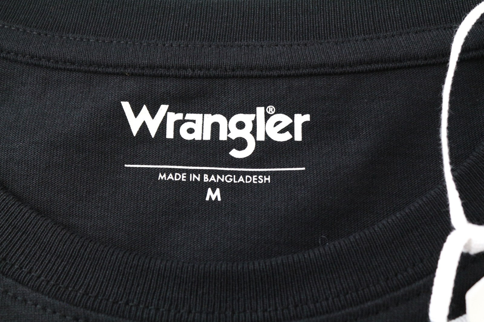 WRANGLER Men's M Washed Black Cotton Tee Short Sleeve Pullover Casual Print