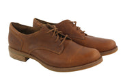 TIMBERLAND A1IE8 Women Shoes EU37.5/38 Brown Leather Low Top Lace Up Almond