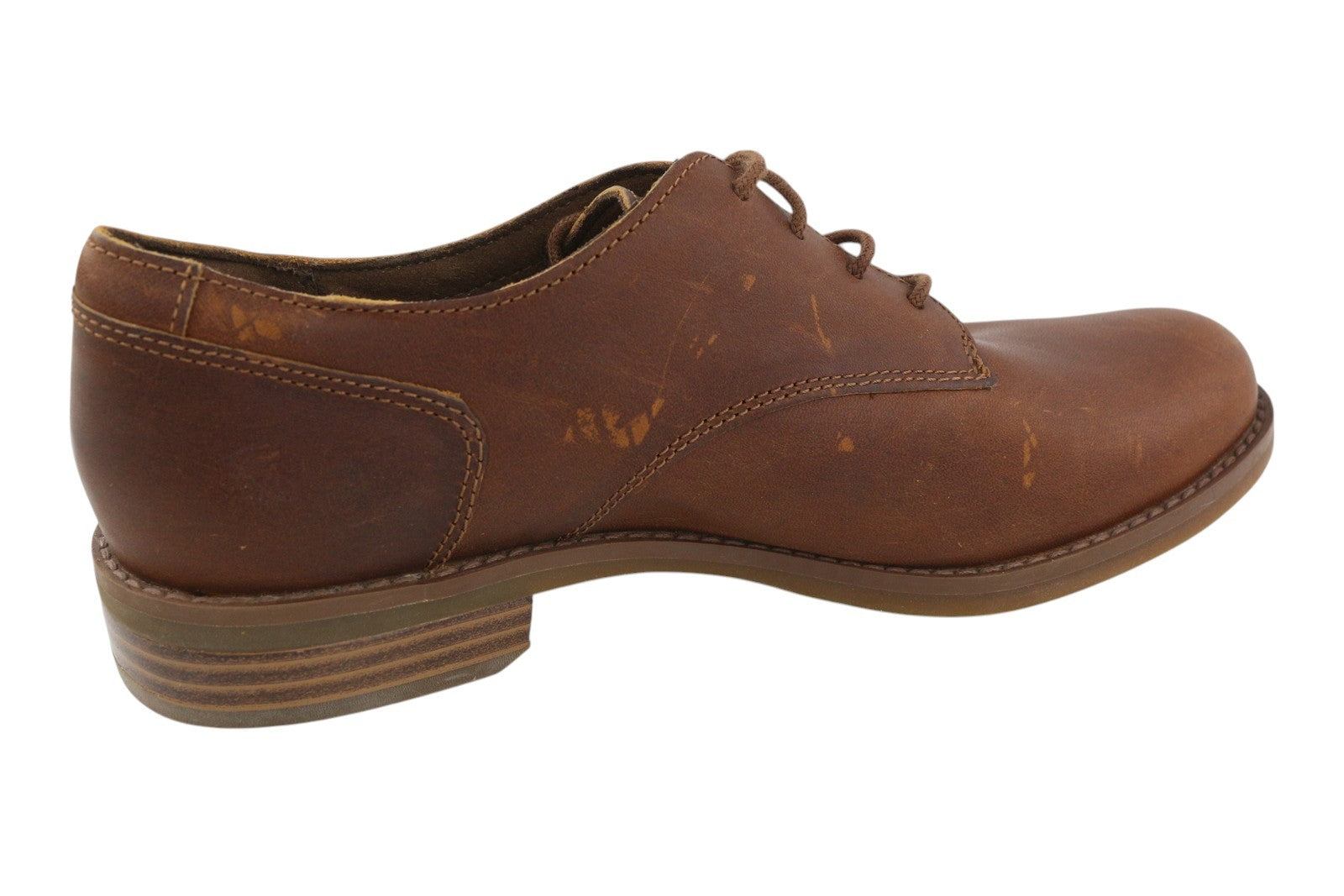 TIMBERLAND A1IE8 Women Shoes EU37.5/38 Brown Leather Low Top Lace Up Almond