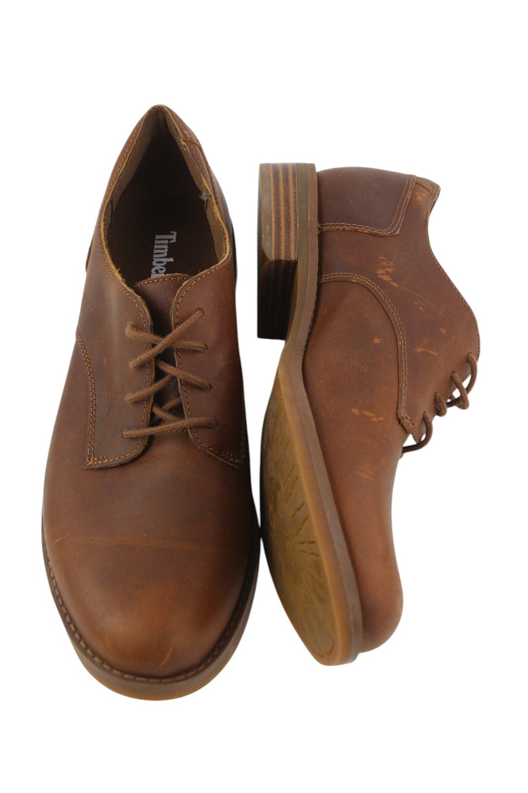 TIMBERLAND A1IE8 Women Shoes EU37.5/38 Brown Leather Low Top Lace Up Almond