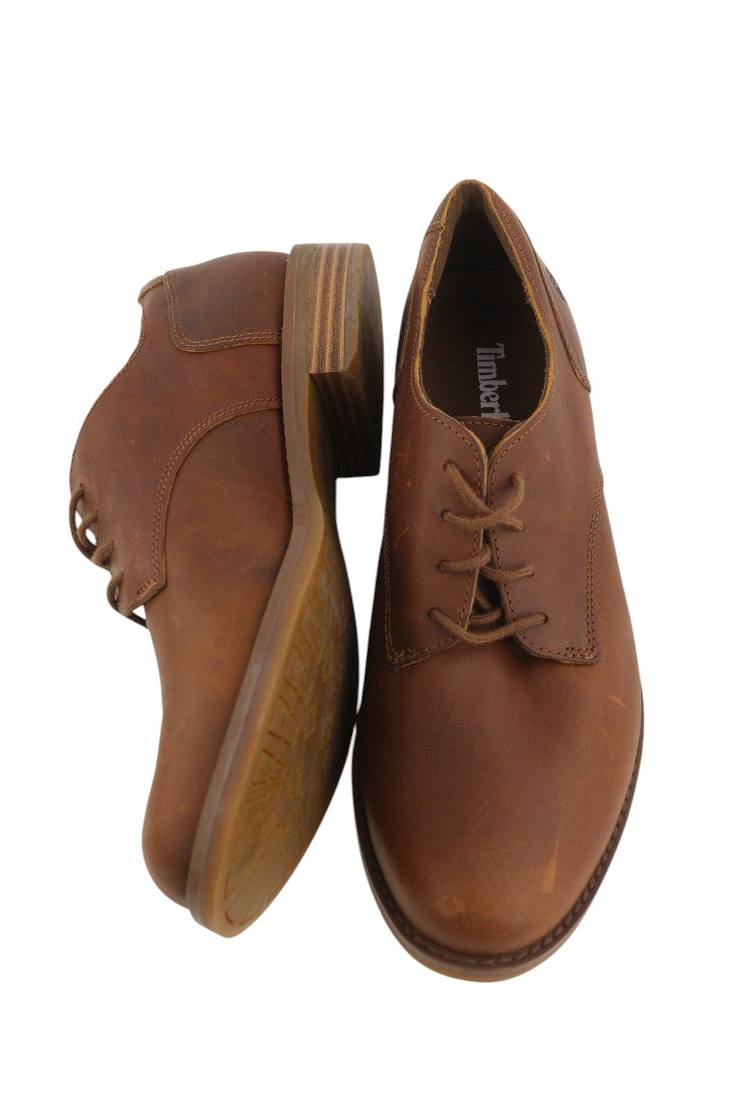 TIMBERLAND A1IE8 Women Shoes EU37.5/38 Brown Leather Low Top Lace Up Almond