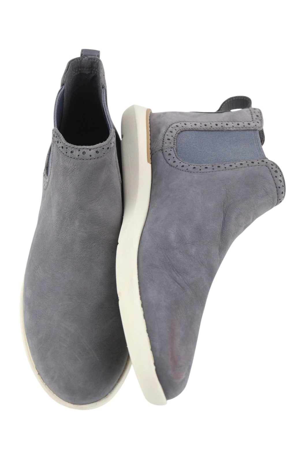 TIMBERLAND A1UZP Women Boots EU39/40 Grey Leather Almond Toe Ankle Top Hoverlite