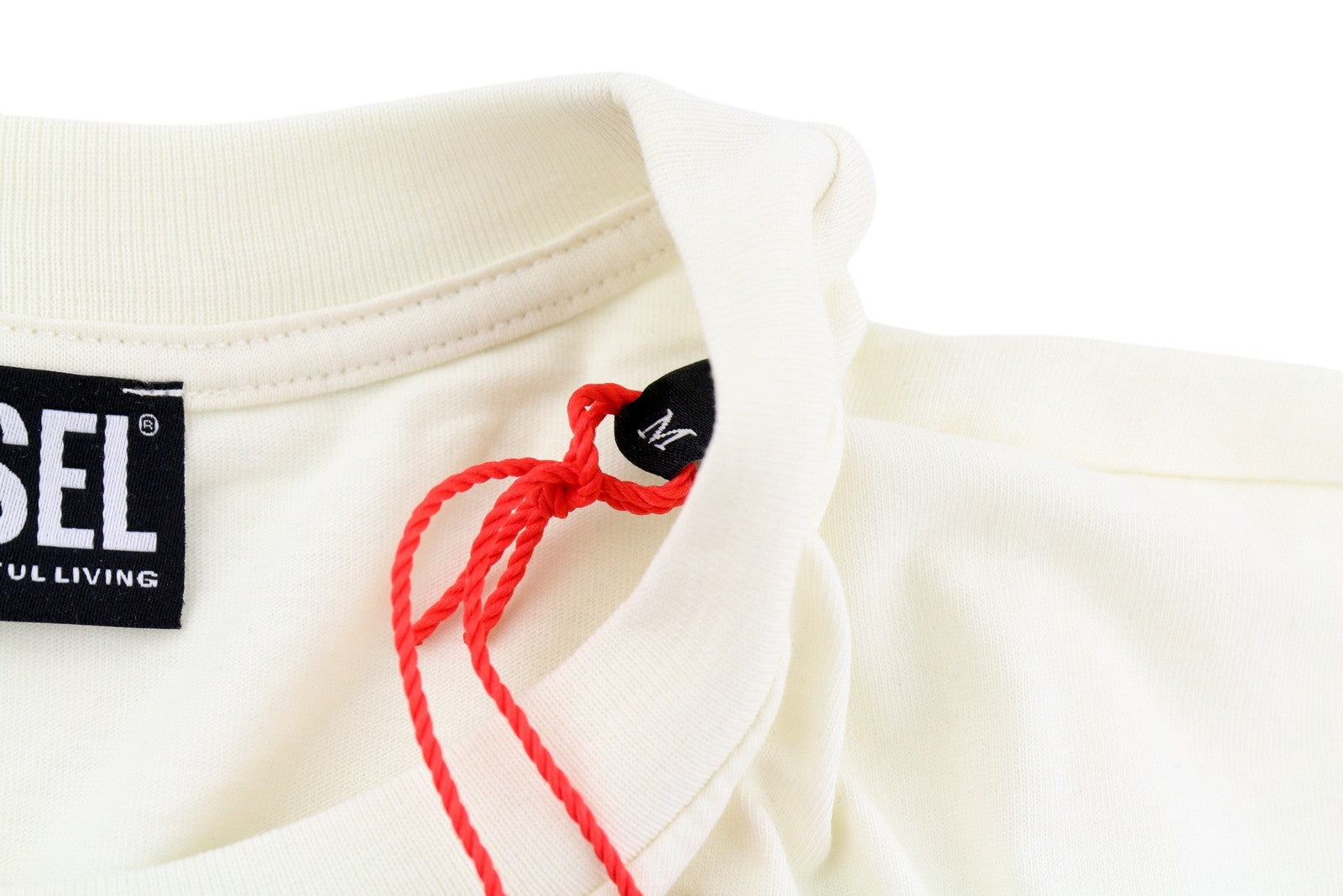 DIESEL T-Diegor-C5 Mens T-Shirt M Ivory Short Sleeve Crew Neck Cotton