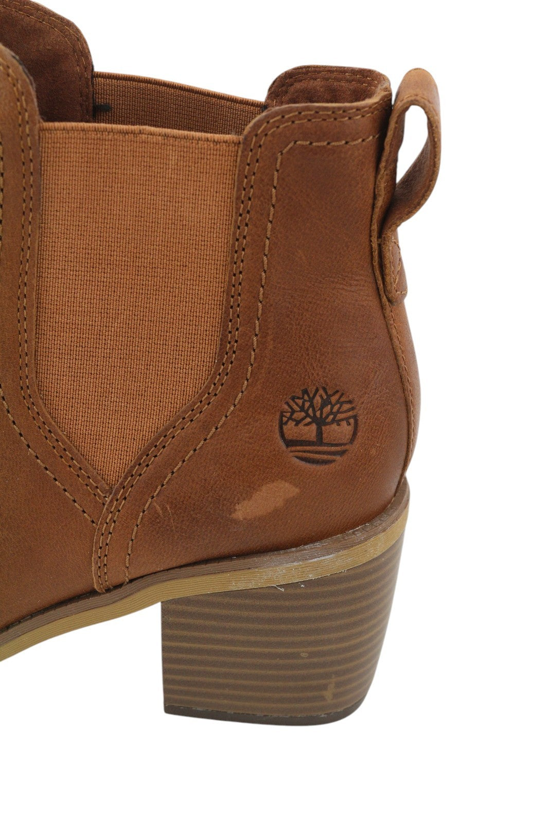 TIMBERLAND A1Z5G Women Boots EU37/37.5 Brown Leather Almond Toe Heeled Ankle