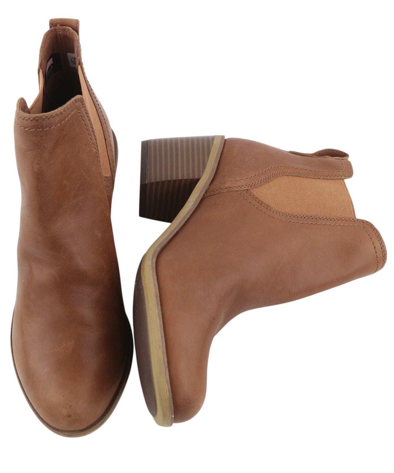 TIMBERLAND A1Z5G Women Boots EU37/37.5 Brown Leather Almond Toe Heeled Ankle