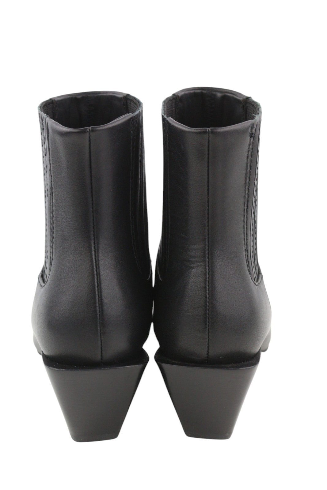 DIESEL D-Texanne CH Women Boots EU38 Black Leather Almond Toe Ankle Top RRP€290