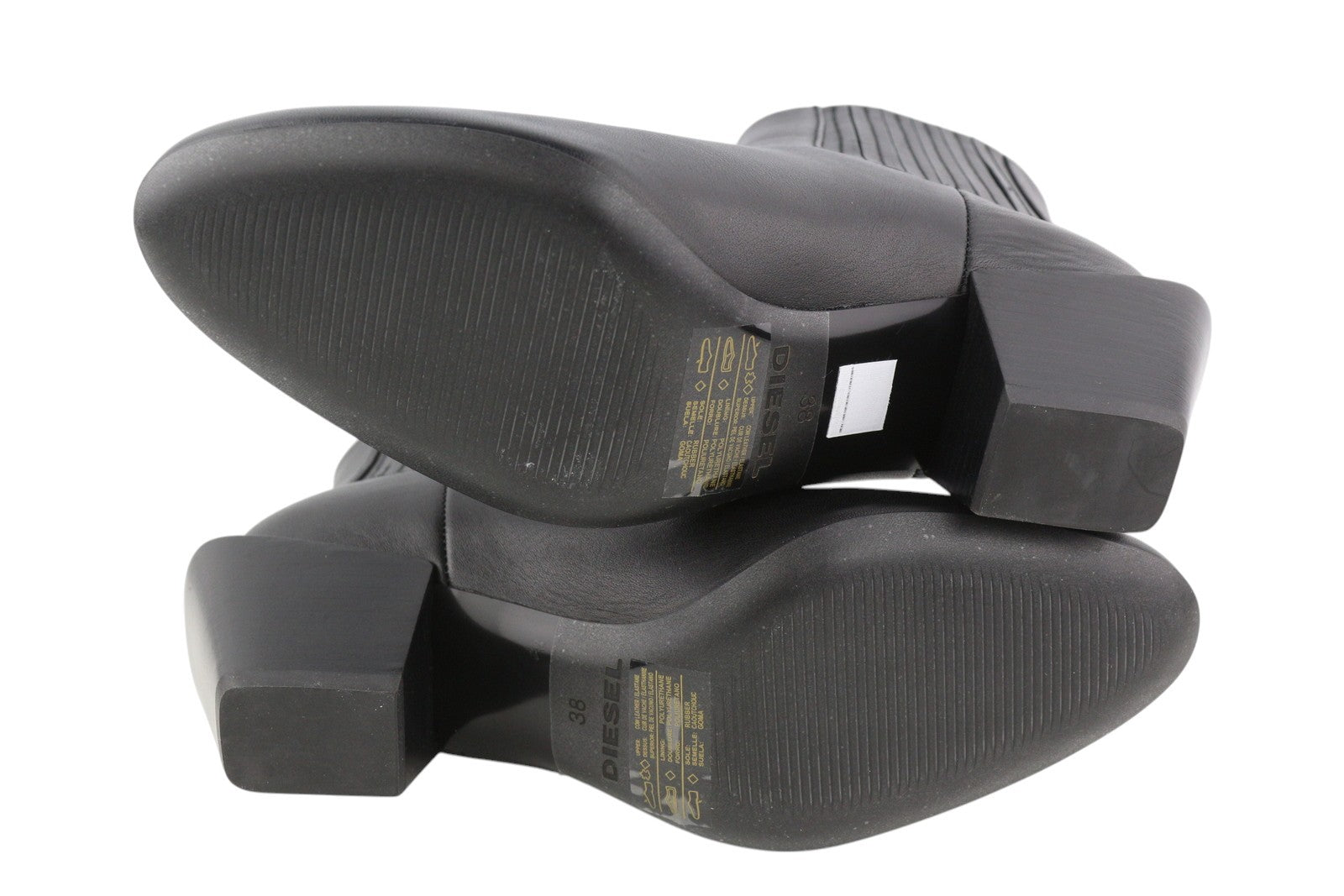 DIESEL D-Texanne CH Women Boots EU38 Black Leather Almond Toe Ankle Top RRP€290