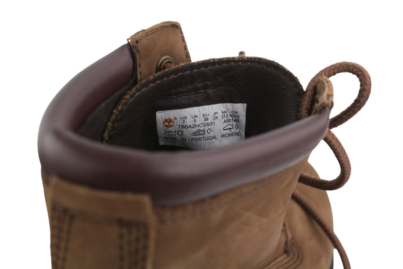 TIMBERLAND Women Boots EU38/38.5 Brown Leather Waterproof Ankle Top Lace Up