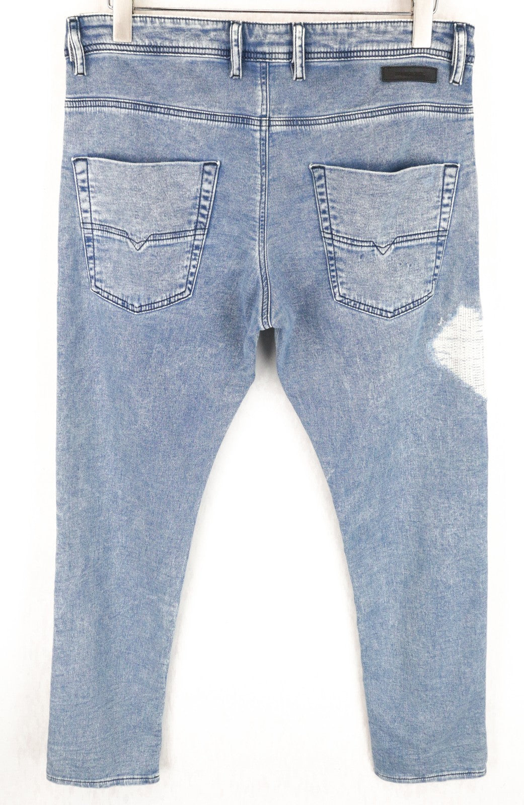 DIESEL Krooley-T 084PV Men's W31 Tapered Jogg Blue Stretch Ripped Sweat Jeans