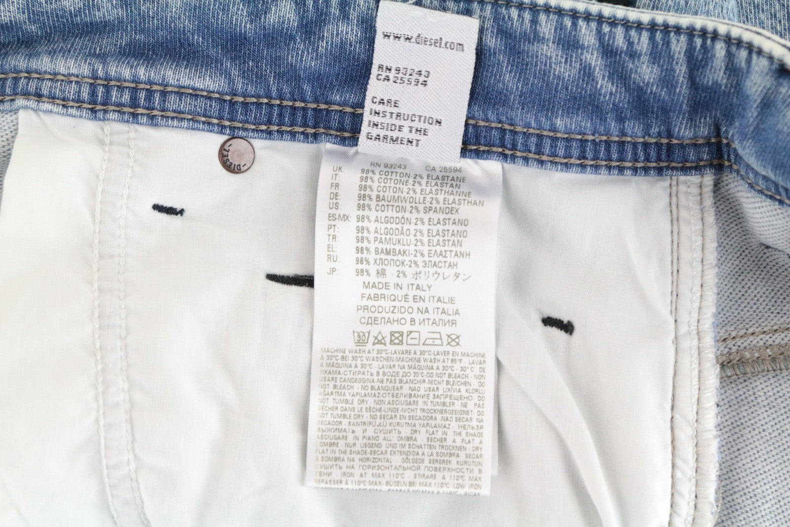 DIESEL Krooley-T 084PV Men's W31 Tapered Jogg Blue Stretch Ripped Sweat Jeans