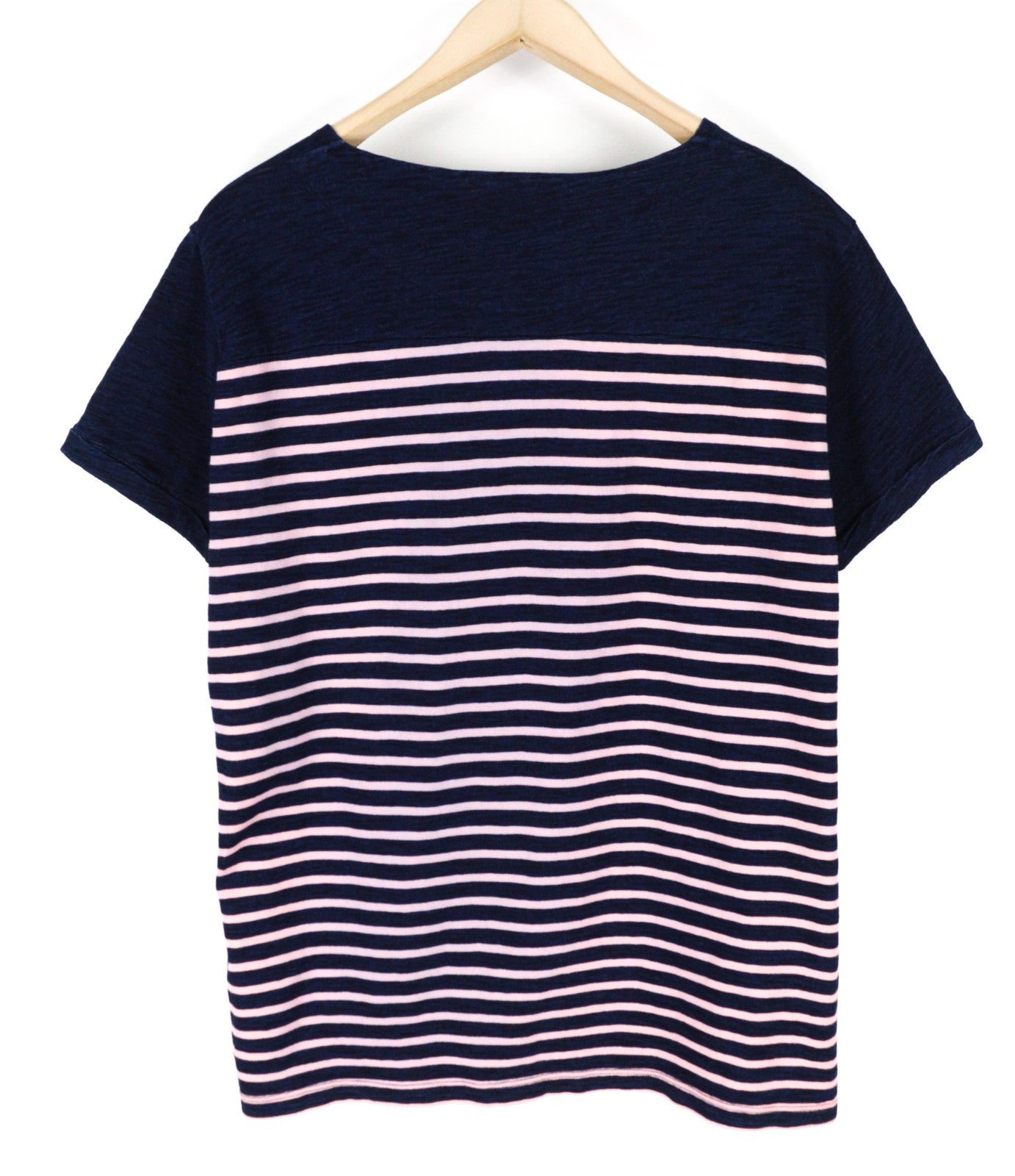 SCOTCH & SODA  Blauw Mens T-Shirt ~L Navy Blue Short Sleeve Striped Pullover