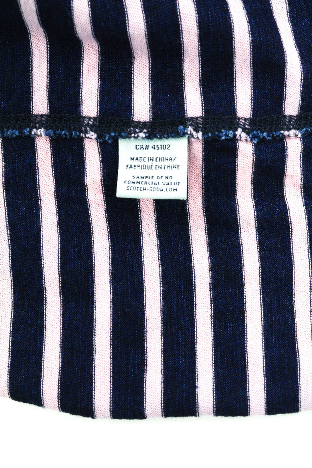 SCOTCH & SODA  Blauw Mens T-Shirt ~L Navy Blue Short Sleeve Striped Pullover