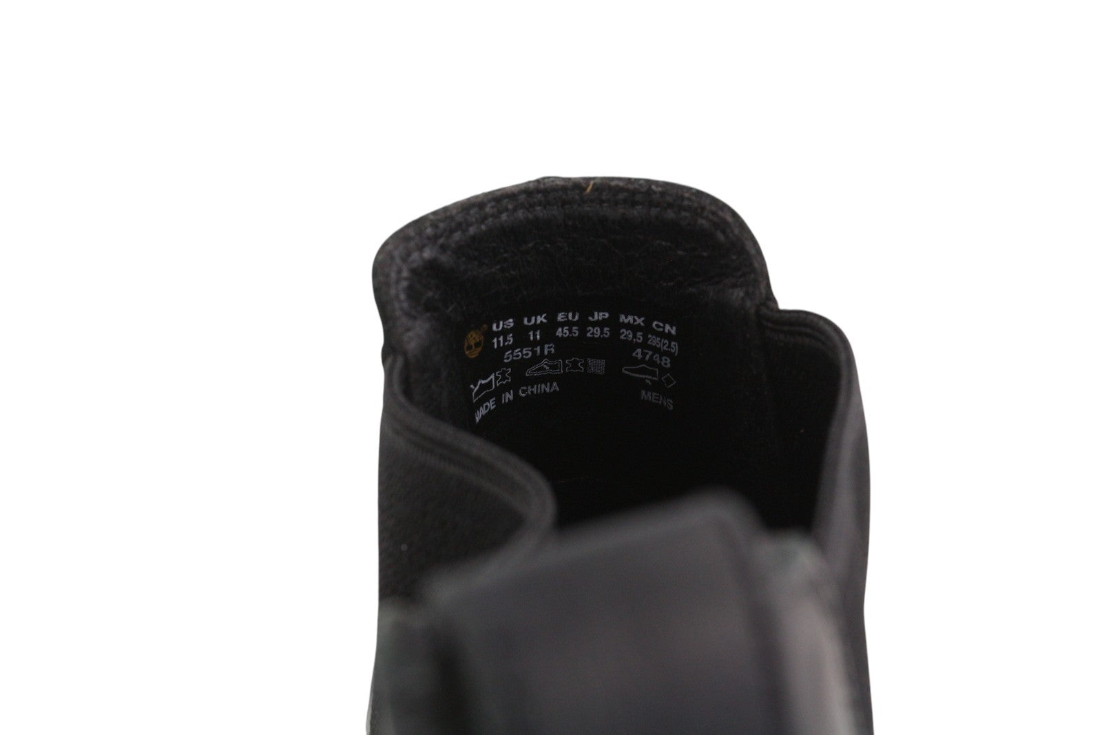 TIMBERLAND 5551R Men Boots EU45.5/46 Black Leather Chelsea Ankle Top Almond