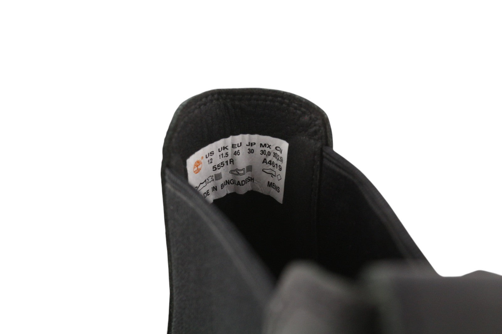 TIMBERLAND 5551R Men Boots EU45.5/46 Black Leather Chelsea Ankle Top Almond