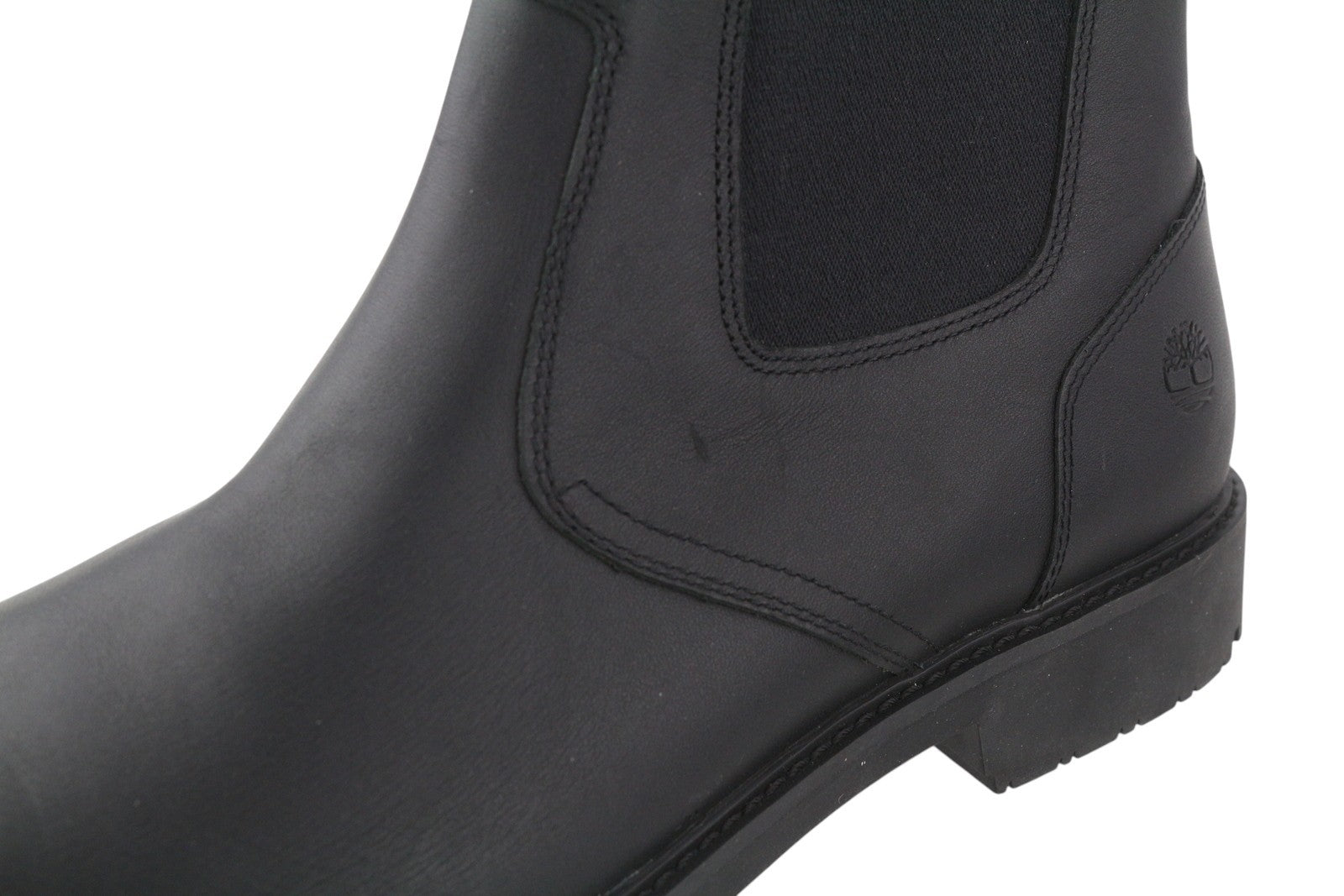 TIMBERLAND 5551R Men Boots EU45.5/46 Black Leather Chelsea Ankle Top Almond