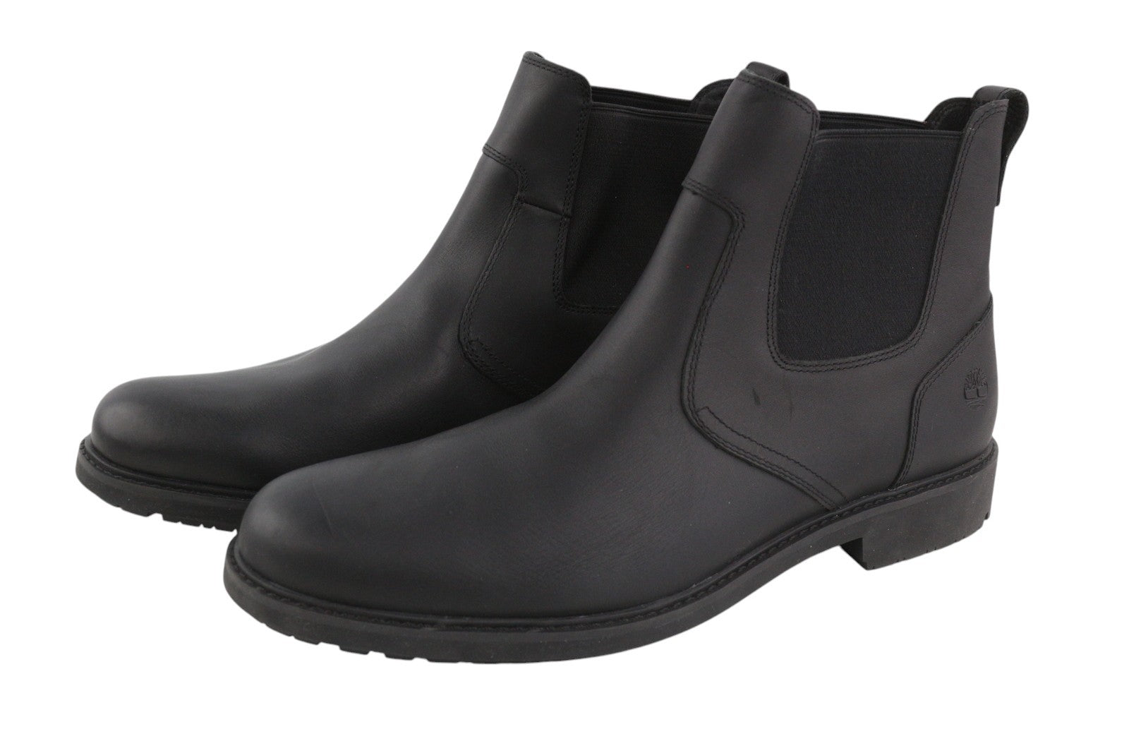 TIMBERLAND 5551R Men Boots EU45.5/46 Black Leather Chelsea Ankle Top Almond