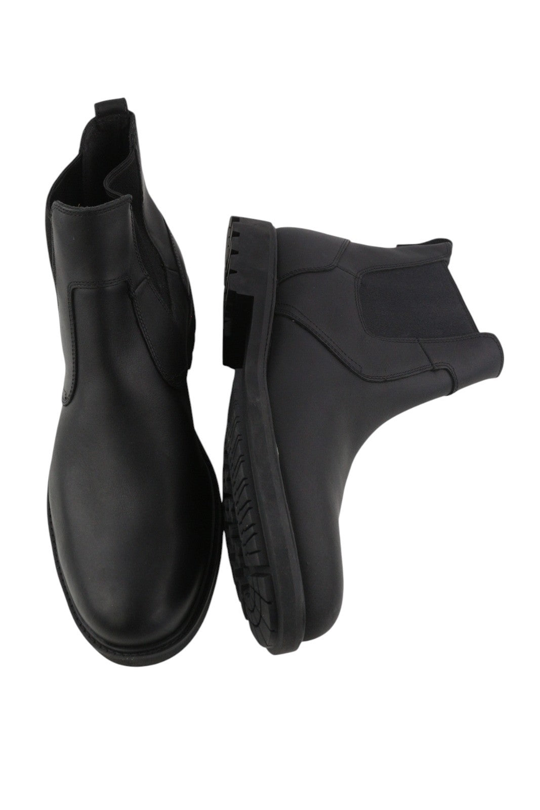 TIMBERLAND 5551R Men Boots EU45.5/46 Black Leather Chelsea Ankle Top Almond