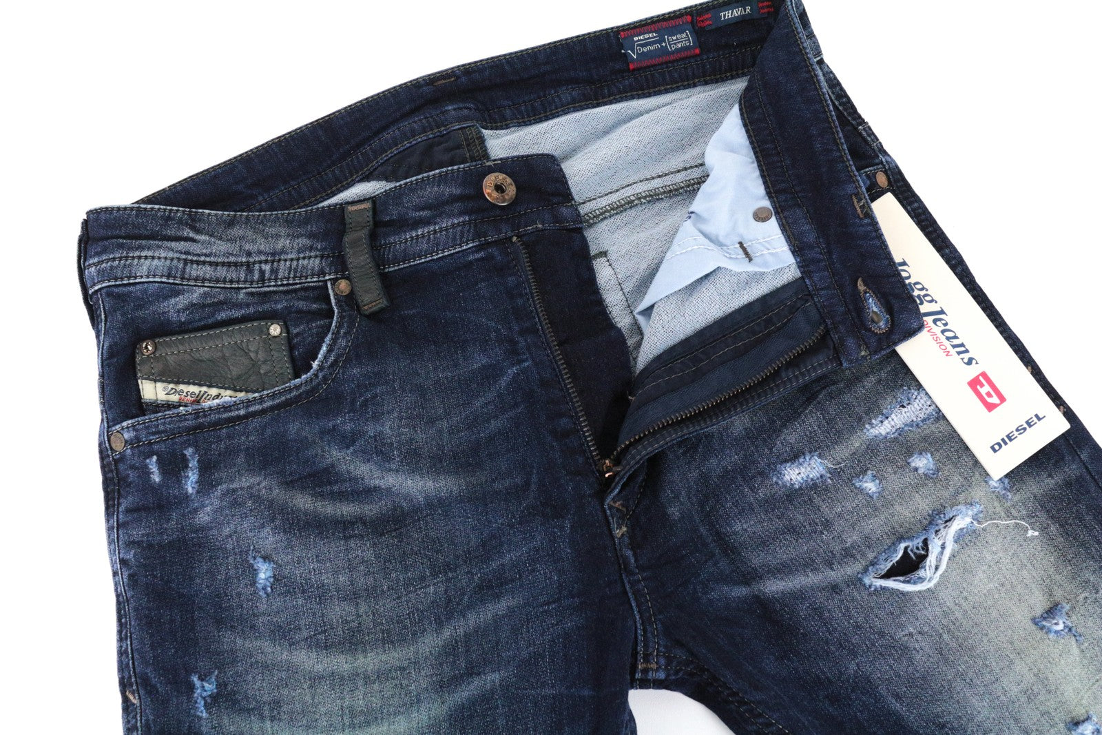 DIESEL Thavar-NE R060S Men's W28 Blue Slim Jogg Sweat Stretch Cotton Washed