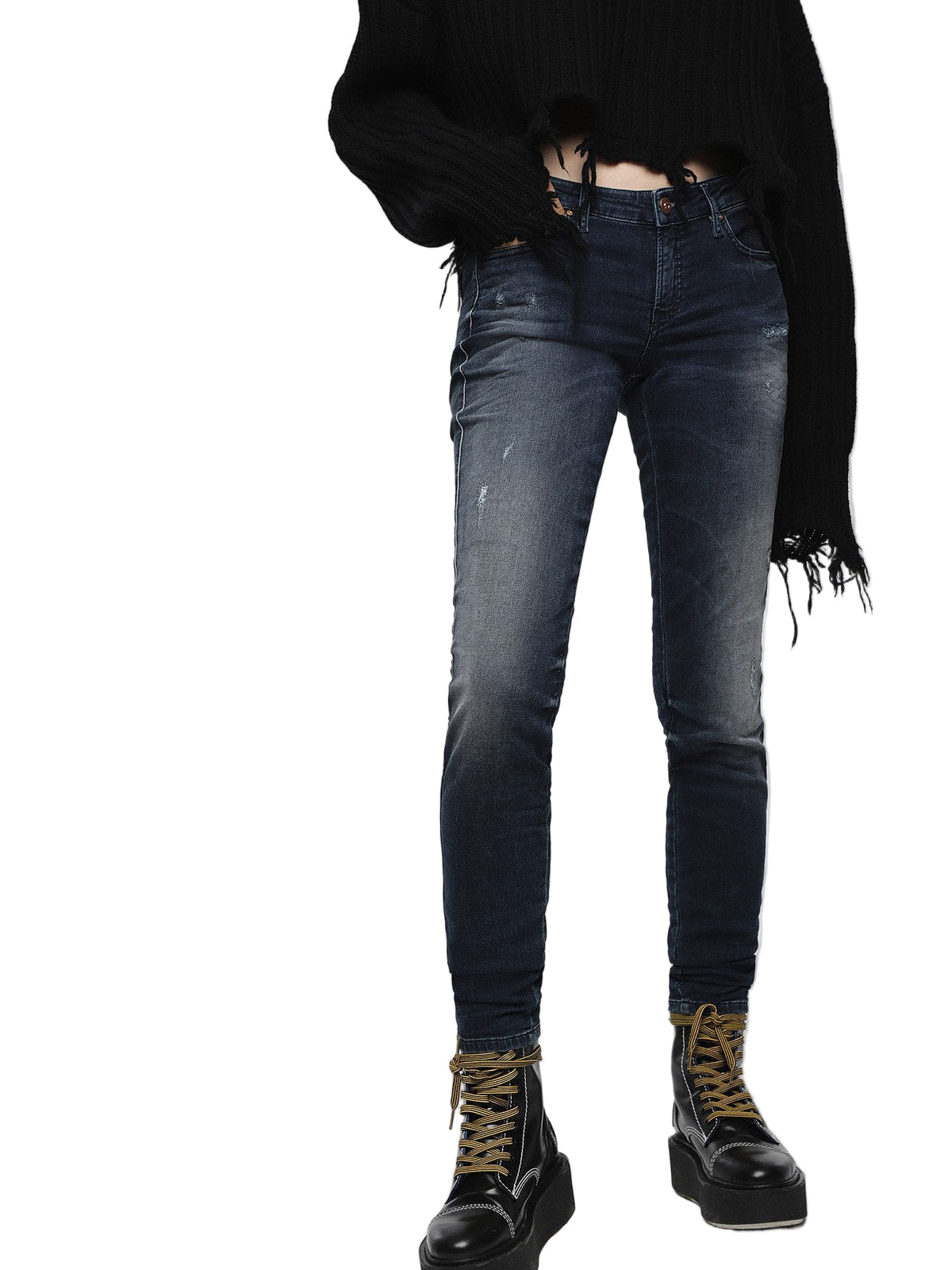 DIESEL Gracey-Ne 0686W Women's W23 Slim Blue Jogg Stretch Sweat Jeans