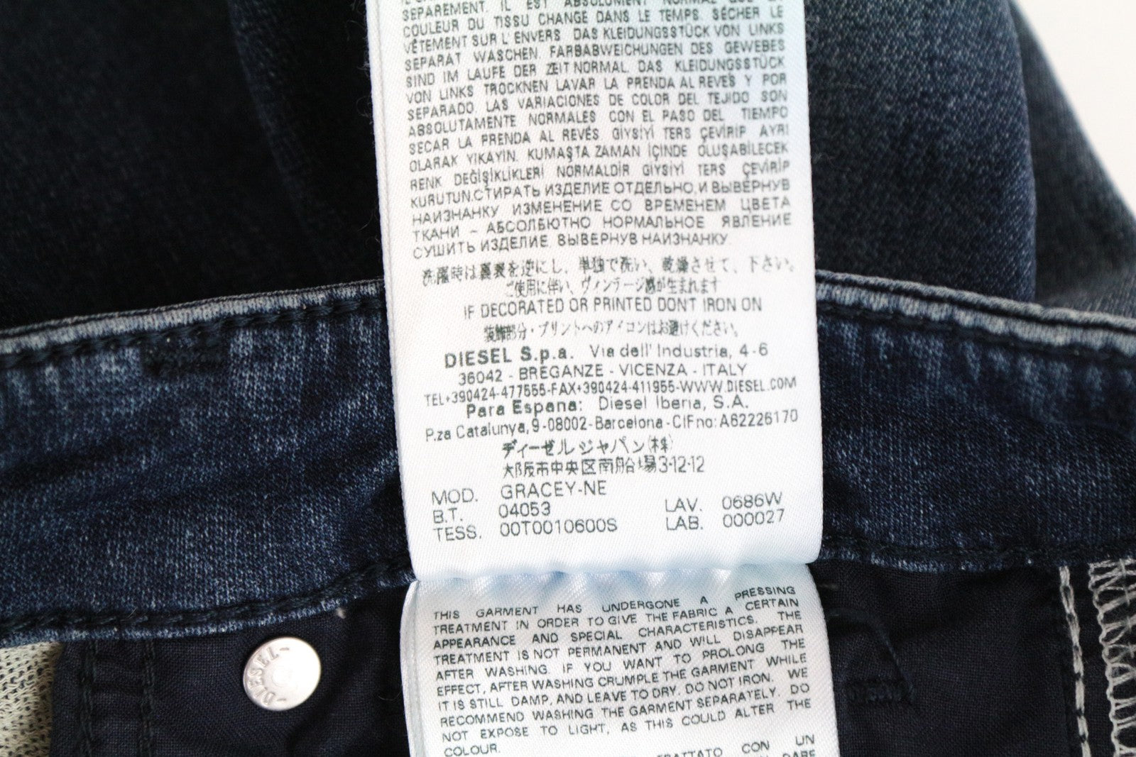 DIESEL Gracey-Ne 0686W Women's W23 Slim Blue Jogg Stretch Sweat Jeans