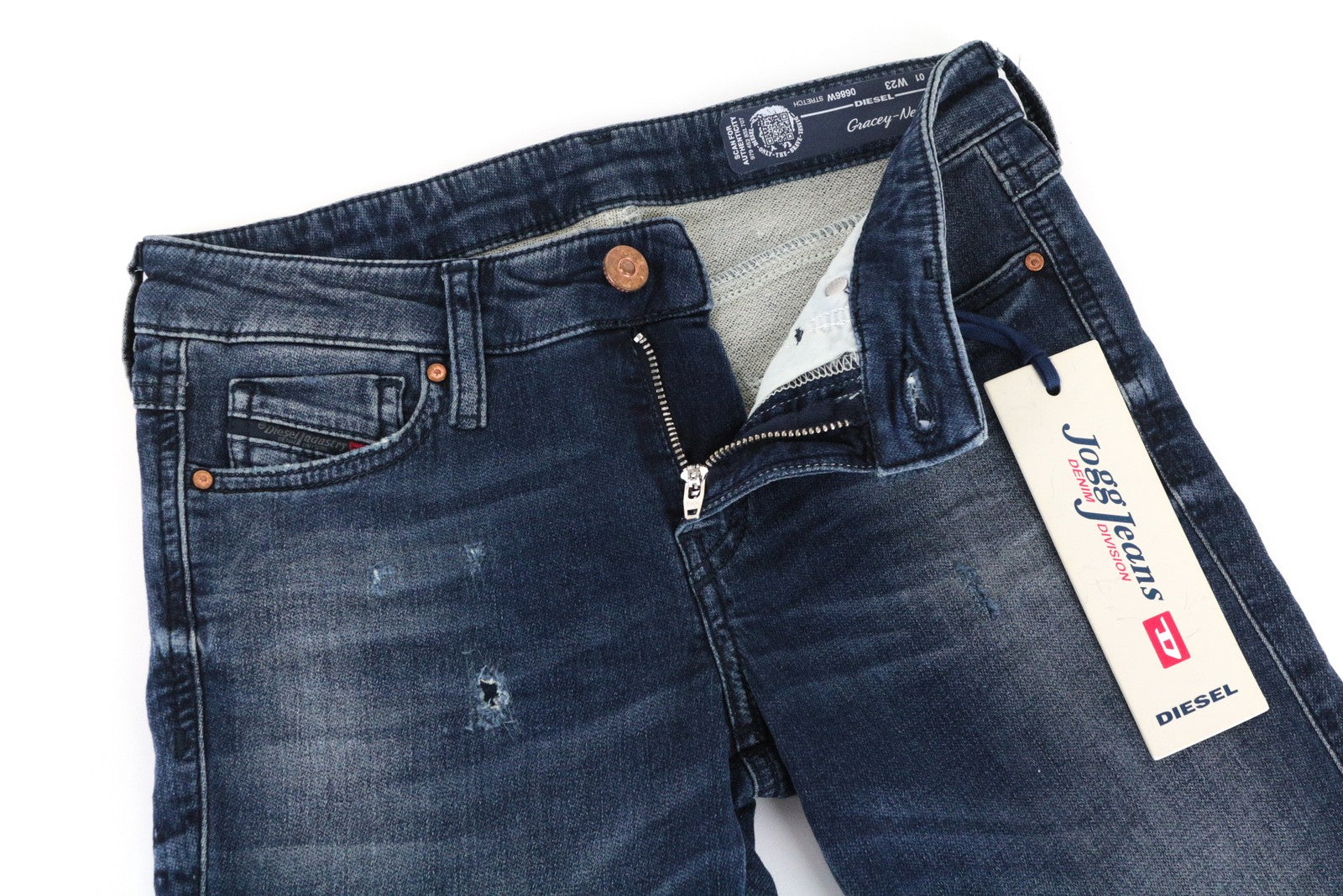 DIESEL Gracey-Ne 0686W Women's W23 Slim Blue Jogg Stretch Sweat Jeans