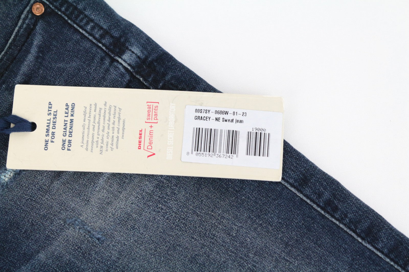 DIESEL Gracey-Ne 0686W Women's W23 Slim Blue Jogg Stretch Sweat Jeans