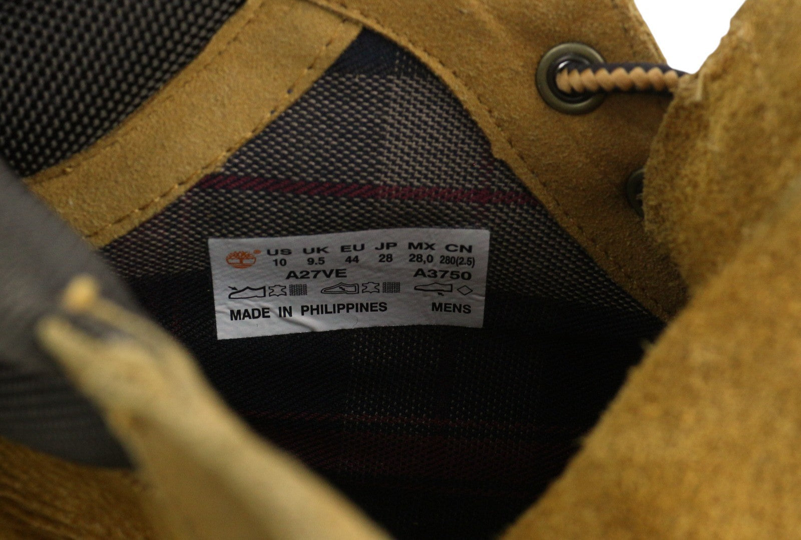 TIMBERLAND A27VE Men Boots EU43.5/44 Brown Leather Lace Up Mid Top Almond Toe