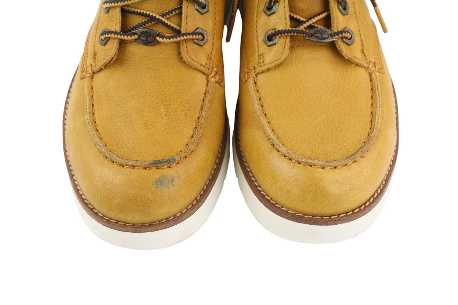 TIMBERLAND A27VE Men Boots EU43.5/44 Brown Leather Lace Up Mid Top Almond Toe