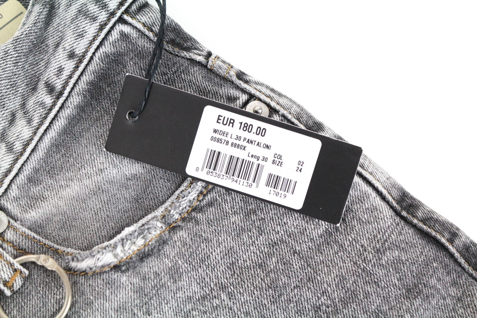 DIESEL Widee 8880X Women's W24/L30 Grey Straight Fit Cotton Blue Jeans