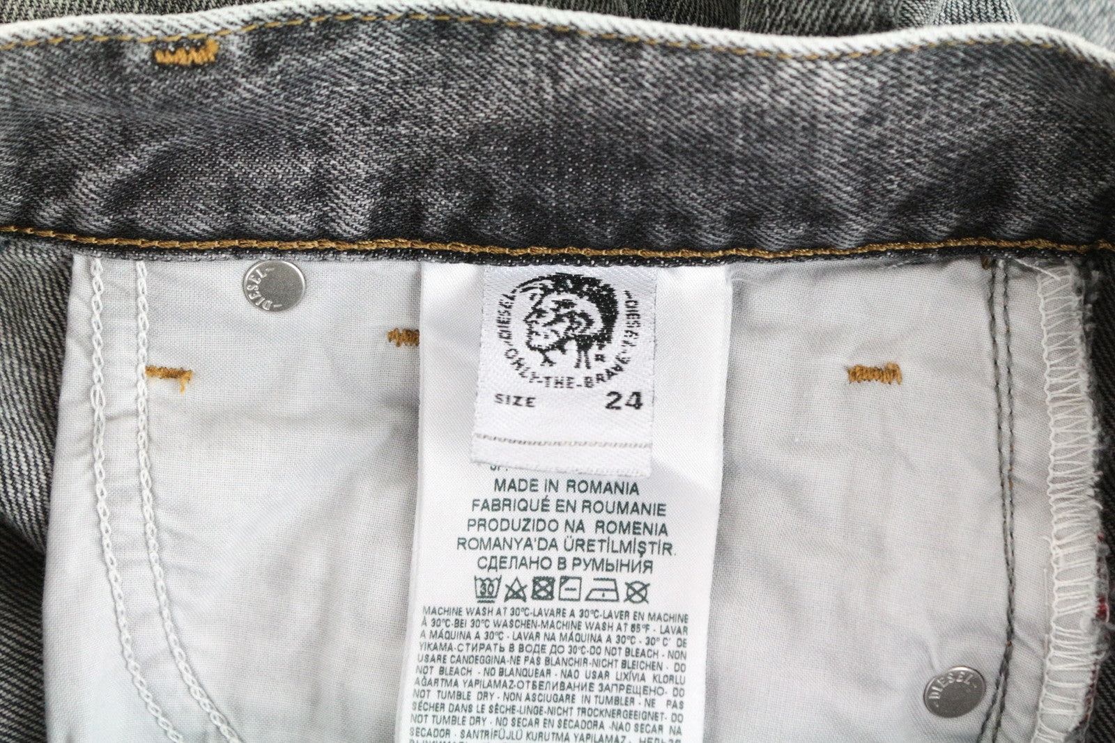 DIESEL Widee 8880X Women's W24/L30 Grey Straight Fit Cotton Blue Jeans