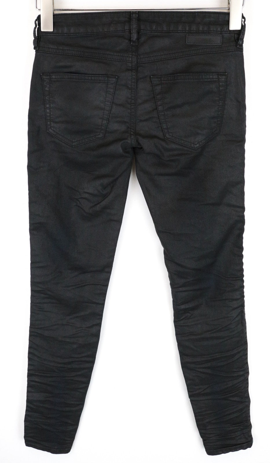 DIESEL Gracey-Ne 0688U Women's W25 Slim Black Coated Stretch Jogg Sweat Jeans