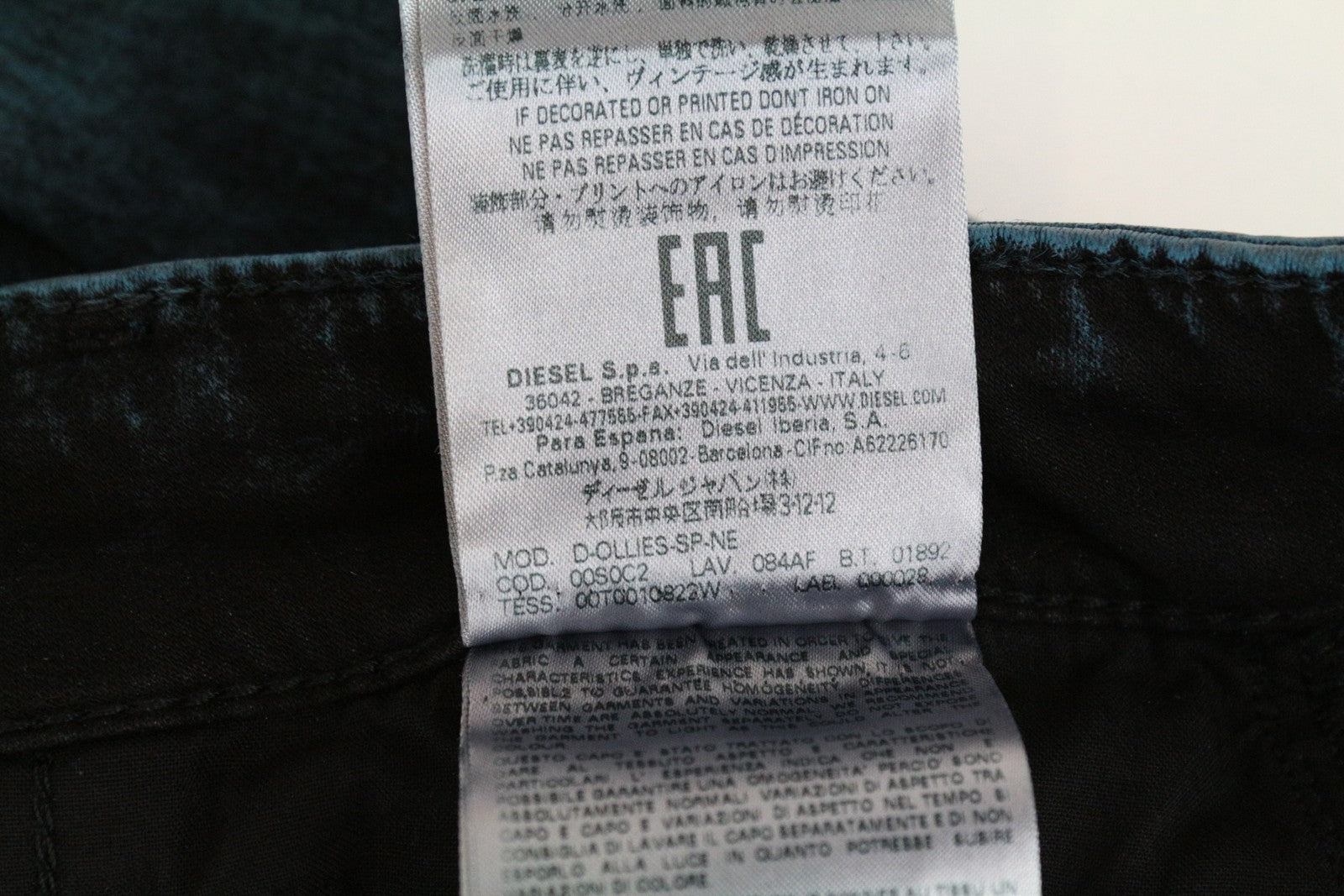 DIESEL D-Ollies-SP-NE 084AF Women's W25 Slim Fit Blue Stretch Cotton Jogg Jeans