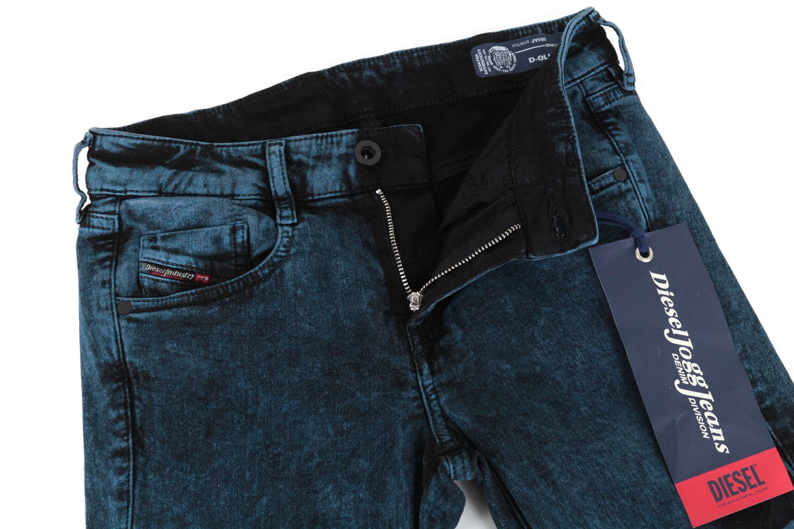 DIESEL D-Ollies-SP-NE 084AF Women's W25 Slim Fit Blue Stretch Cotton Jogg Jeans