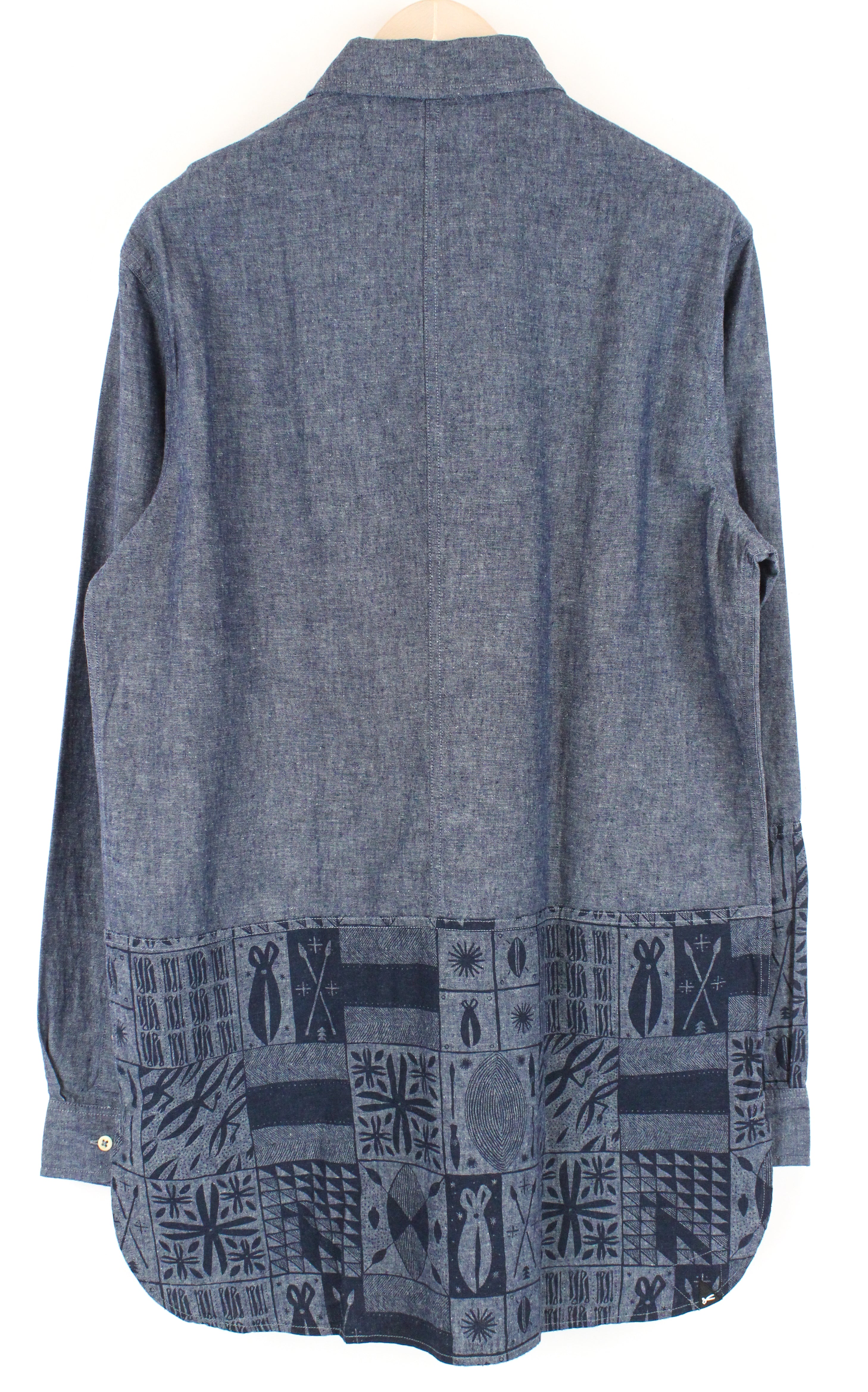 DENHAM Hga Mens Indigo Blue L Shirt Cotton  Printed  Look