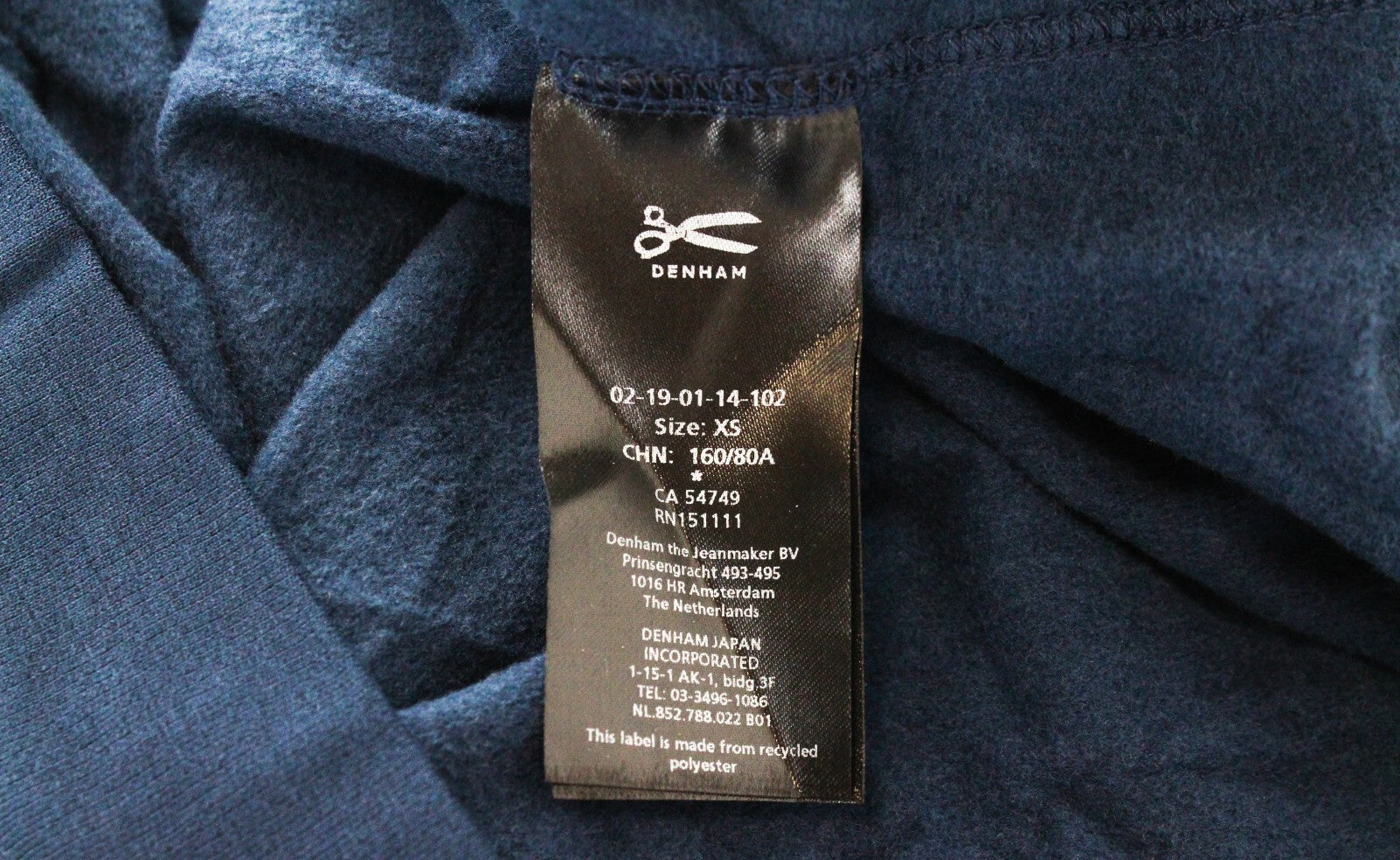 DENHAM Compass Womens XS Navy Short Sleeve Stretch Mini Classic  Summer