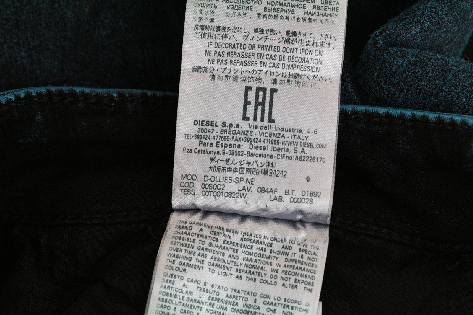 DIESEL D-Ollies-SP-NE 084AF Women's W26 Slim Blue Sweat Jogg Stretch Fit Jeans