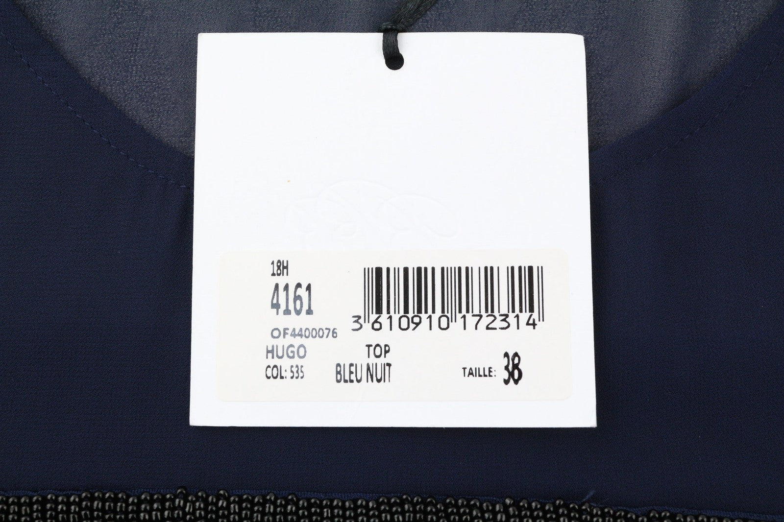 BLEU BLANC ROUGE Womens Top 38 Navy Blue Stretch Sleeveless Round Neck Detailed