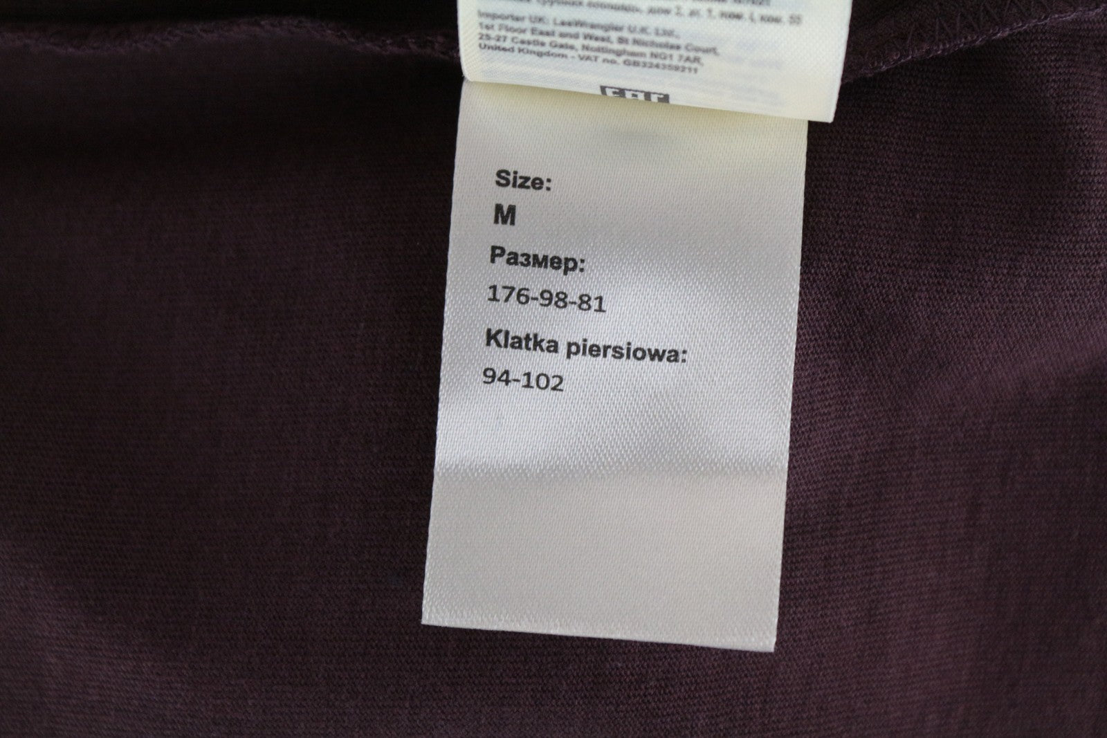 WRANGLER Men's M Purple Printed Logo Tee Short Sleeve Cotton Summer T-Shirt