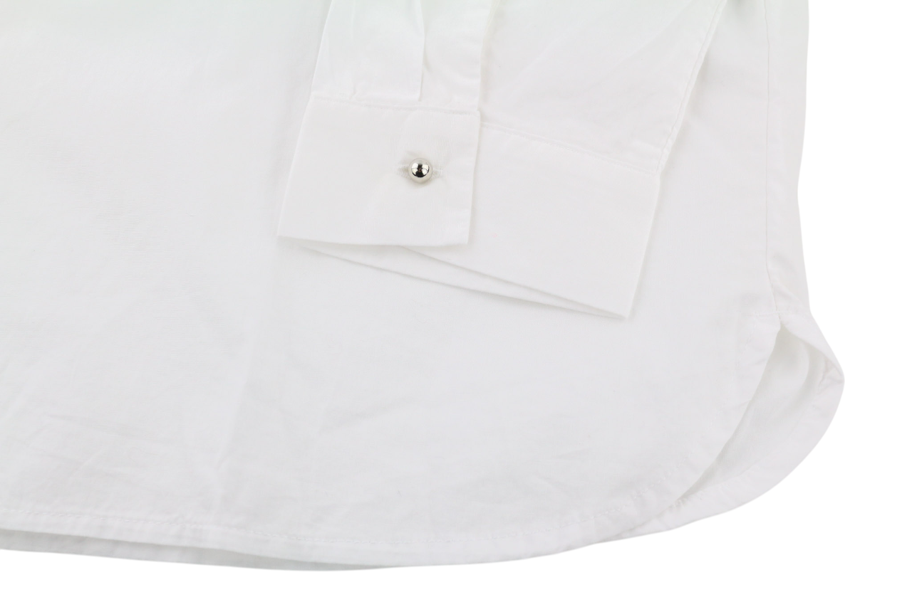 TOM TAILOR Womens Shirt 40 White  Cotton Long Sleeve Pearl Detailed Collar
