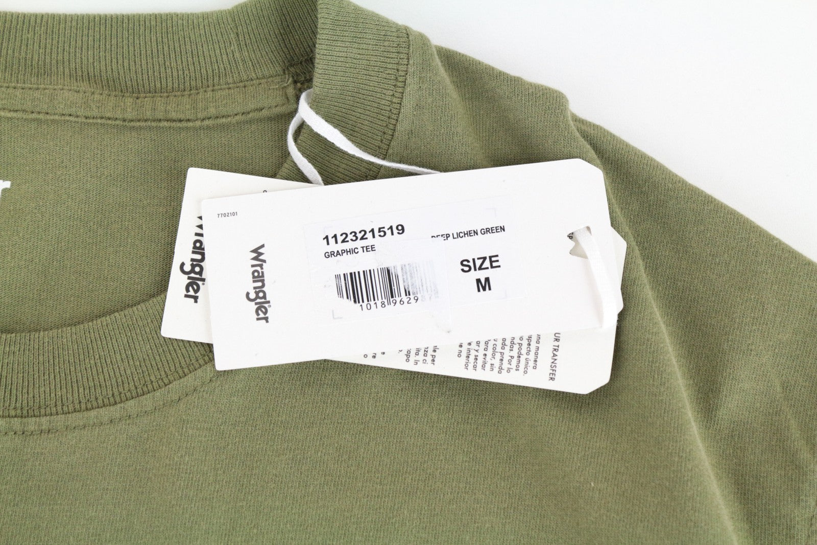 WRANGLER Men's M Green Basic T-Shirt Tee Cotton Short Sleeve Casual Fit