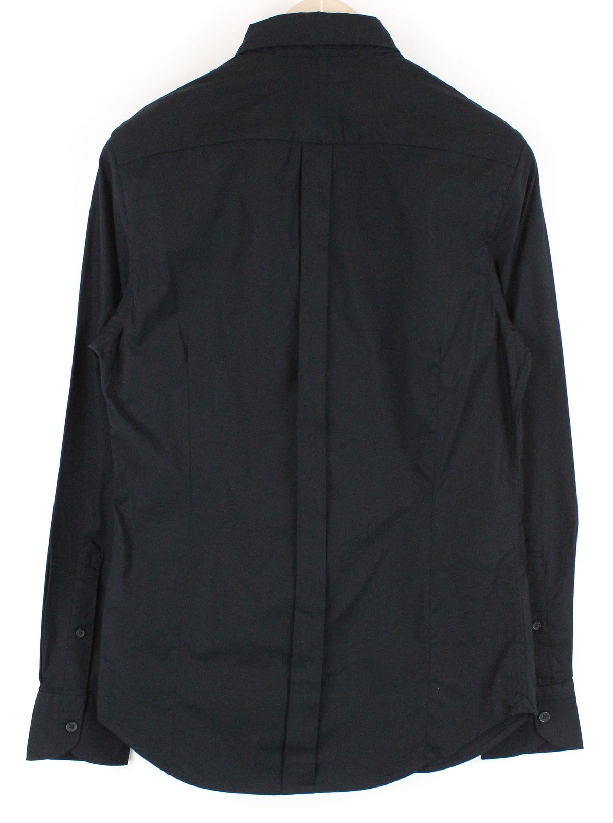 REPLAY Mens Slim  S Shirt Black Stretch Cotton Button-Up Long Sleeve